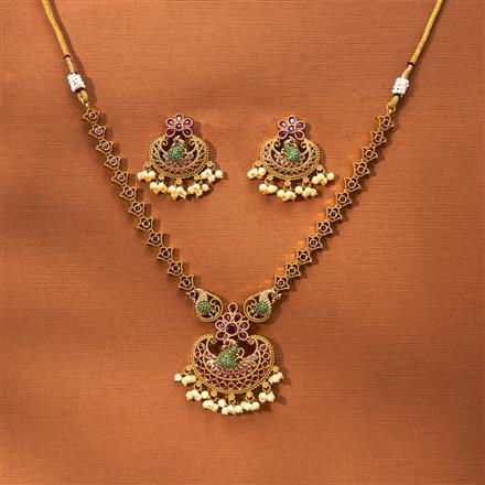 Antique Peacock Necklace With Gold Plating