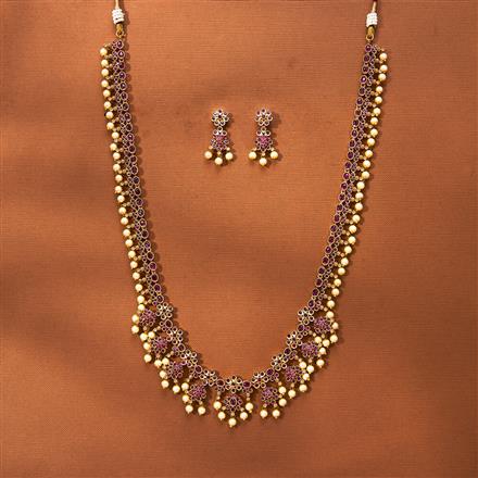 Antique South Indian Necklace With Matte Gold Plating