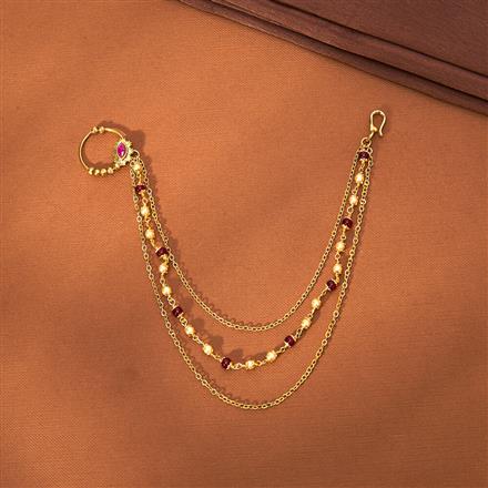 Antique Pearl Nose Ring With Gold Plating
