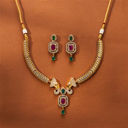 Antique Classic Necklace With Matte Gold Plating