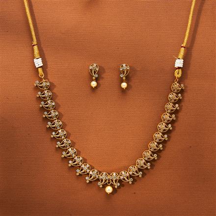 Antique South Indian Necklace With Matte Gold Plating