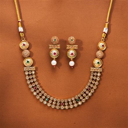 Antique Meenakari Necklace With Gold Plating