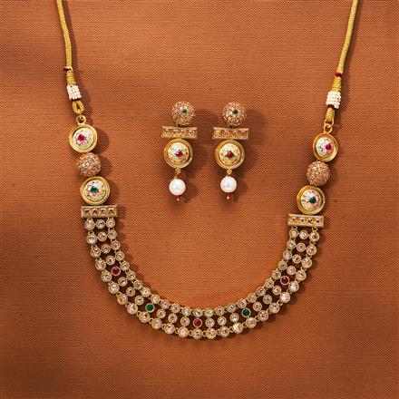 Antique Meenakari Necklace With Gold Plating