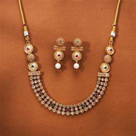 Antique Meenakari Necklace With Gold Plating