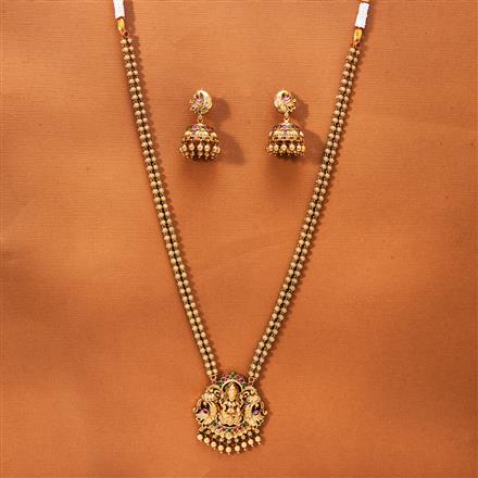 Antique Temple Necklace With Matte Gold Plating
