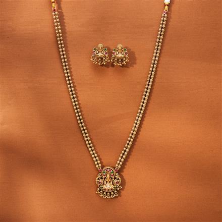 Antique Temple Necklace With Matte Gold Plating