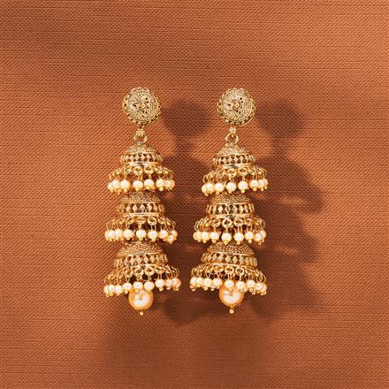 Antique Triple Jhumki With Gold Plating