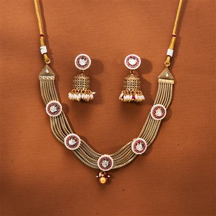 Antique Classic Necklace With Matte Gold Plating