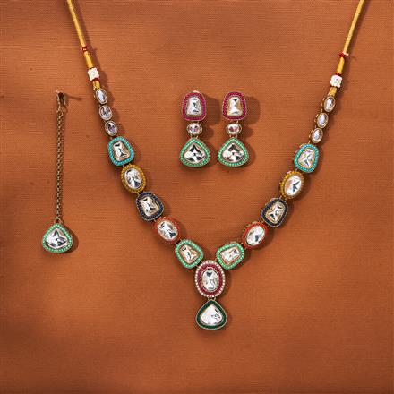 Antique Classic Necklace With Mehndi Plating