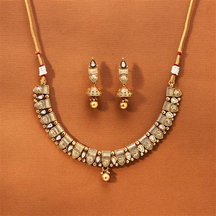 Antique Classic Necklace With Matte Gold Plating