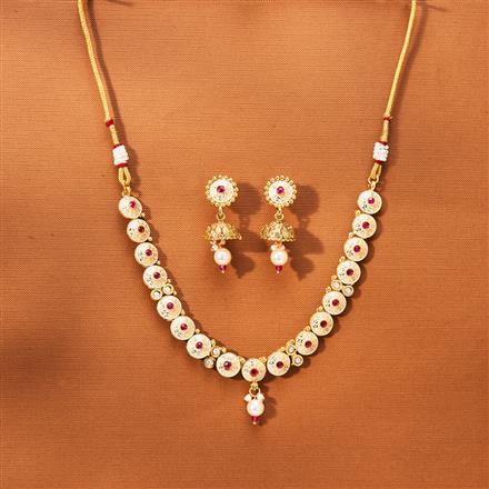 Antique Meenakari Necklace With Matte Gold Plating