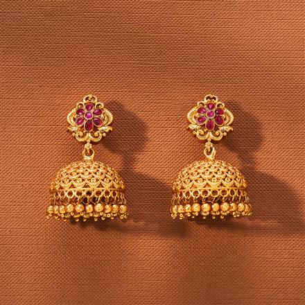 Antique Jhumki With Matte Gold Plating