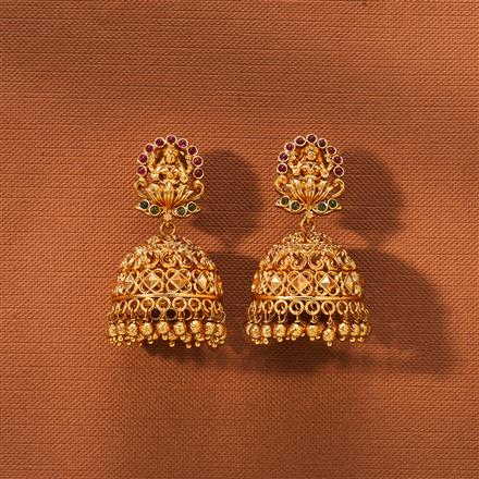 Antique South Indian Earring With Matte Gold Plating