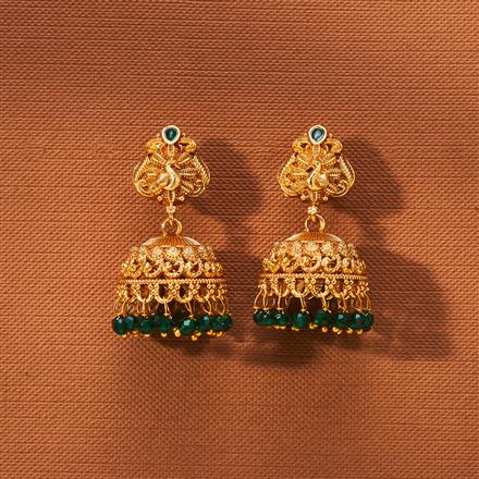 Antique Peacock Jhumki With Gold Plating