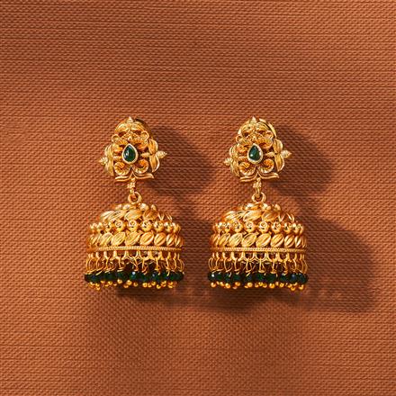 Antique South Indian Earring With Matte Gold Plating