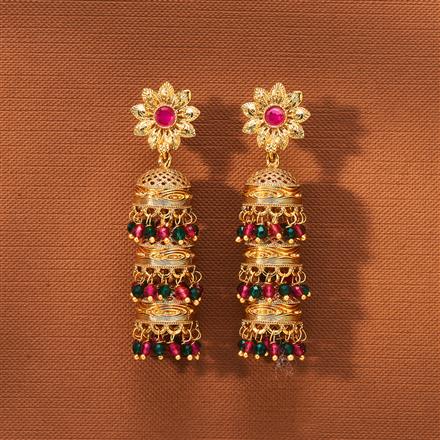 Antique Triple Jhumki With Gold Plating