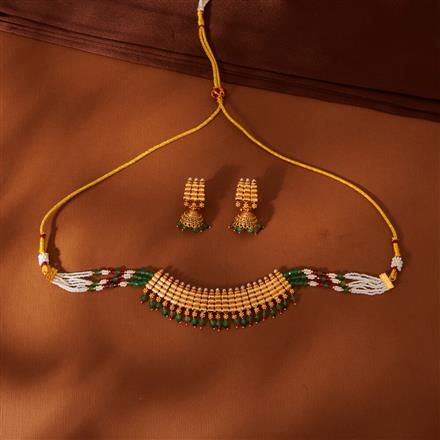 Antique Classic Necklace With Matte Gold Plating