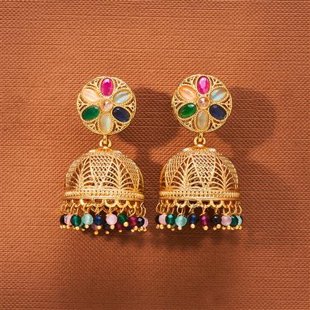 Antique Jhumki With Gold Plating