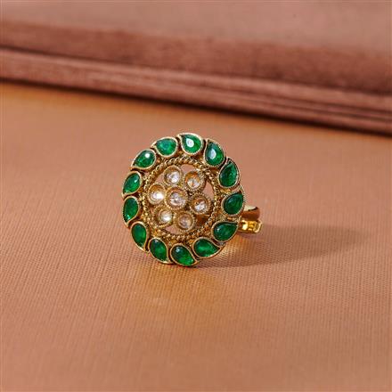 Antique Adjustable Ring With Mehndi Plating