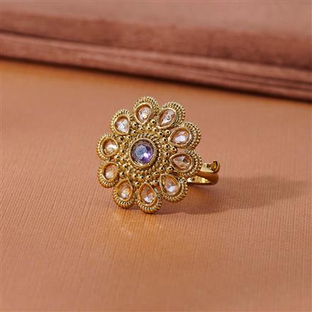 Antique Adjustable Ring With Mehndi Plating