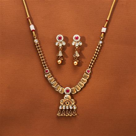 Antique Classic Necklace With Matte Gold Plating