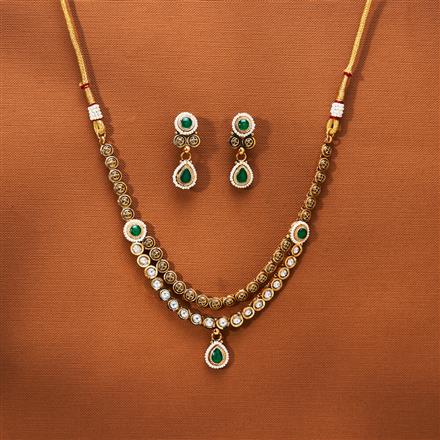 Antique Classic Necklace With Matte Gold Plating