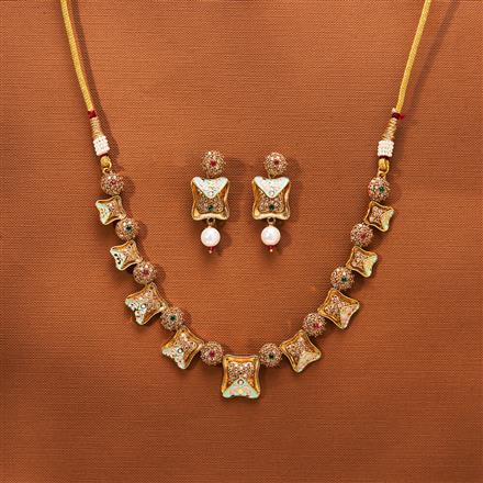 Antique Meenakari Necklace With Gold Plating
