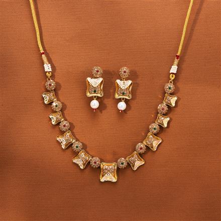 Antique Meenakari Necklace With Gold Plating