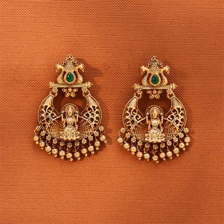 Antique South Indian Earring With Matte Gold Plating