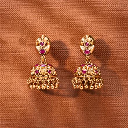 Antique Jhumki With Matte Gold Plating