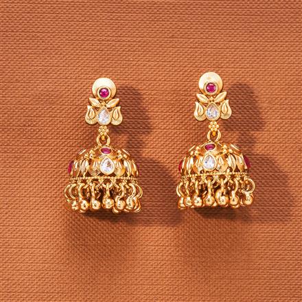 Antique Jhumki With Matte Gold Plating