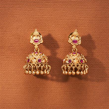 Antique Jhumki With Matte Gold Plating