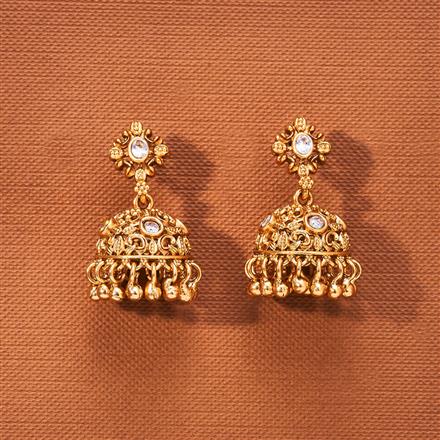 Antique Jhumki With Matte Gold Plating