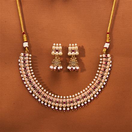 Antique Meenakari Necklace With Gold Plating