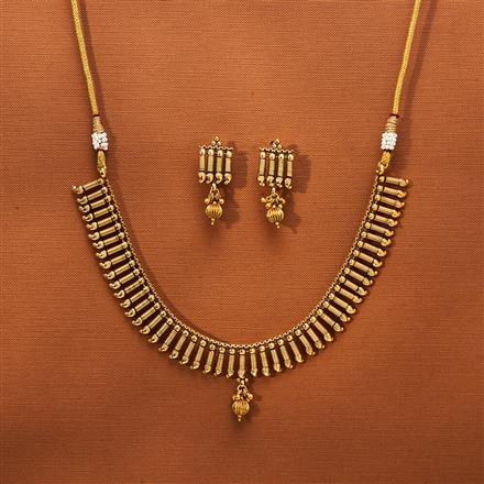 Antique Plain Gold Necklace With Gold Plating