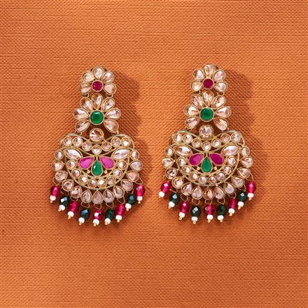 Antique Moti Earring With Mehndi Plating