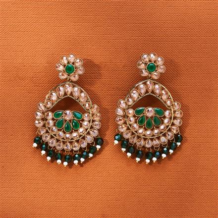 Antique Pearl Earring With Mehndi Plating