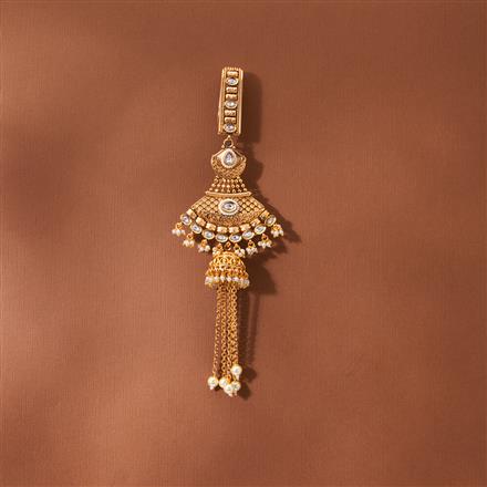 Antique Pearl Jhuda With Matte Gold Plating