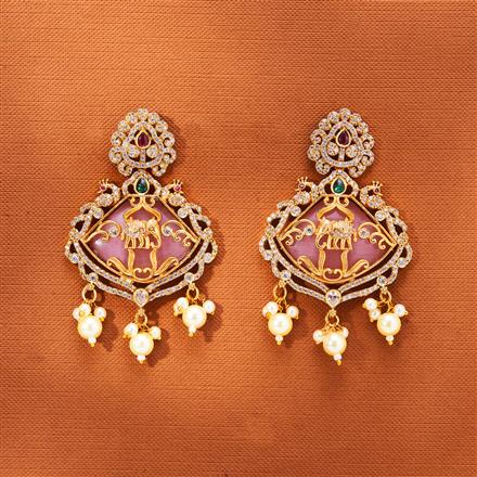 Antique Pearl Earring With Matte Gold Plating