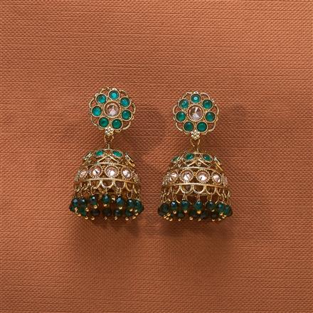 Antique Jhumki With Mehndi Plating