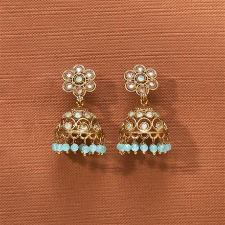 Antique Jhumki With Mehndi Plating