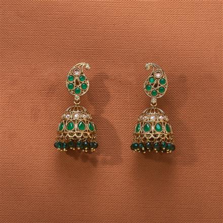 Antique Jhumki With Mehndi Plating