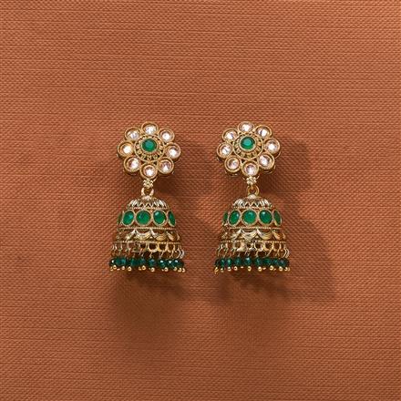 Antique Jhumki With Mehndi Plating