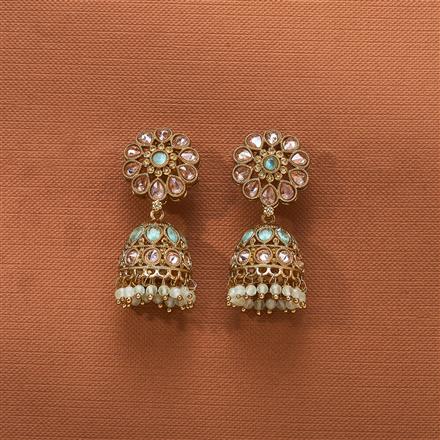 Antique Jhumki With Mehndi Plating
