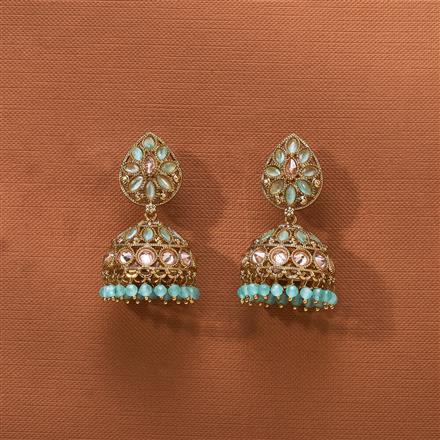 Antique Jhumki With Mehndi Plating