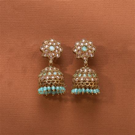 Antique Jhumki With Mehndi Plating