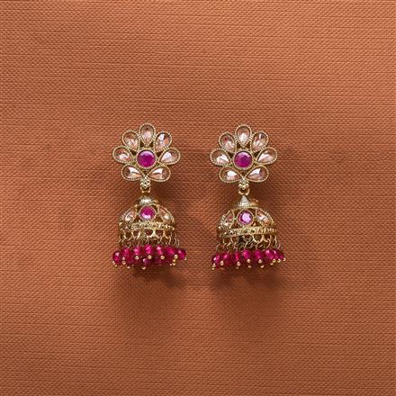 Antique Jhumki With Mehndi Plating
