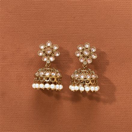 Antique Jhumki With Mehndi Plating