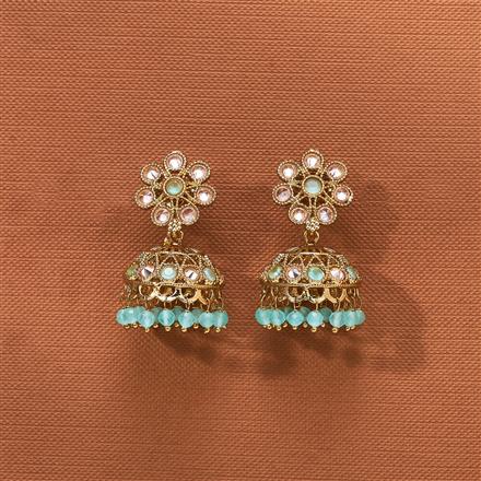 Antique Jhumki With Mehndi Plating