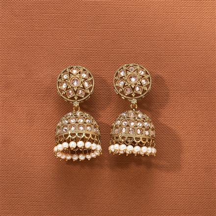 Antique Jhumki With Mehndi Plating